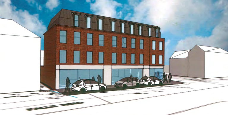 Planning application site photo: 93-95 Falls Road